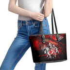 Step Into Horror Domain Bombers Football Leather Tote Bag Halloween Horror Movie Characters - Aussie Hoodie