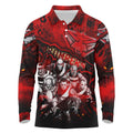 Step Into Horror Domain Bombers Football Long Sleeve Polo Shirt Halloween Horror Movie Characters - Aussie Hoodie