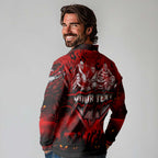 Step Into Horror Domain Bombers Football Long Sleeve Polo Shirt Halloween Horror Movie Characters - Aussie Hoodie