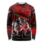 Step Into Horror Domain Bombers Football Long Sleeve Shirt Halloween Horror Movie Characters - Aussie Hoodie