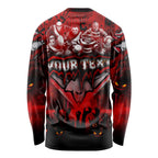 Step Into Horror Domain Bombers Football Long Sleeve Shirt Halloween Horror Movie Characters - Aussie Hoodie