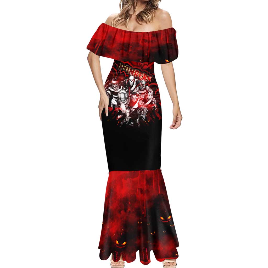 Step Into Horror Domain Bombers Football Mermaid Dress Halloween Horror Movie Characters - Aussie Hoodie