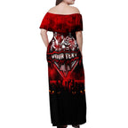 Step Into Horror Domain Bombers Football Off Shoulder Maxi Dress Halloween Horror Movie Characters - Aussie Hoodie