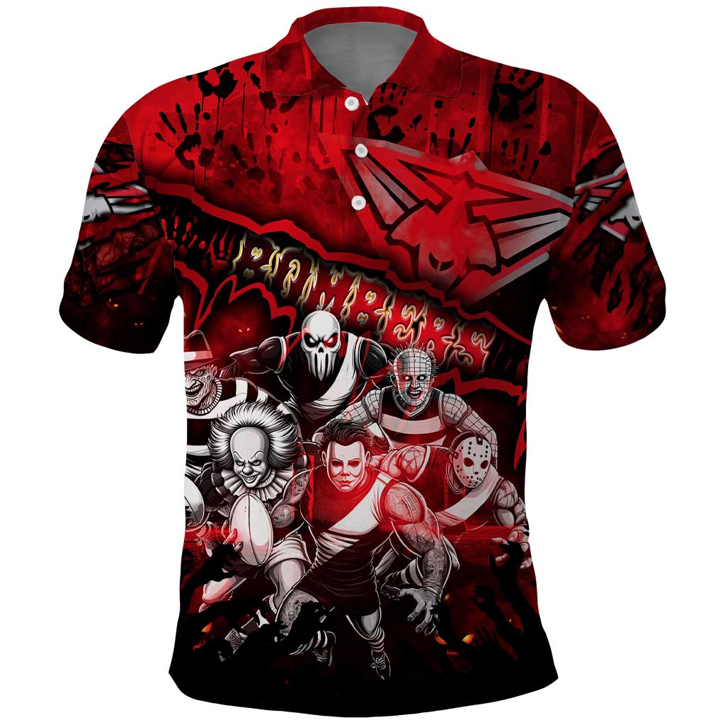 Step Into Horror Domain Bombers Football Polo Shirt Halloween Horror Movie Characters - Aussie Hoodie