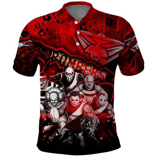 Step Into Horror Domain Bombers Football Polo Shirt Halloween Horror Movie Characters - Aussie Hoodie