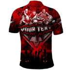 Step Into Horror Domain Bombers Football Polo Shirt Halloween Horror Movie Characters - Aussie Hoodie