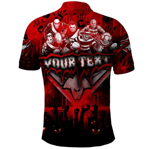 Step Into Horror Domain Bombers Football Polo Shirt Halloween Horror Movie Characters - Aussie Hoodie