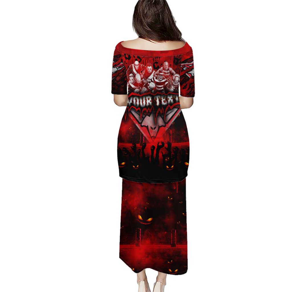 Step Into Horror Domain Bombers Football Puletasi Halloween Horror Movie Characters - Aussie Hoodie