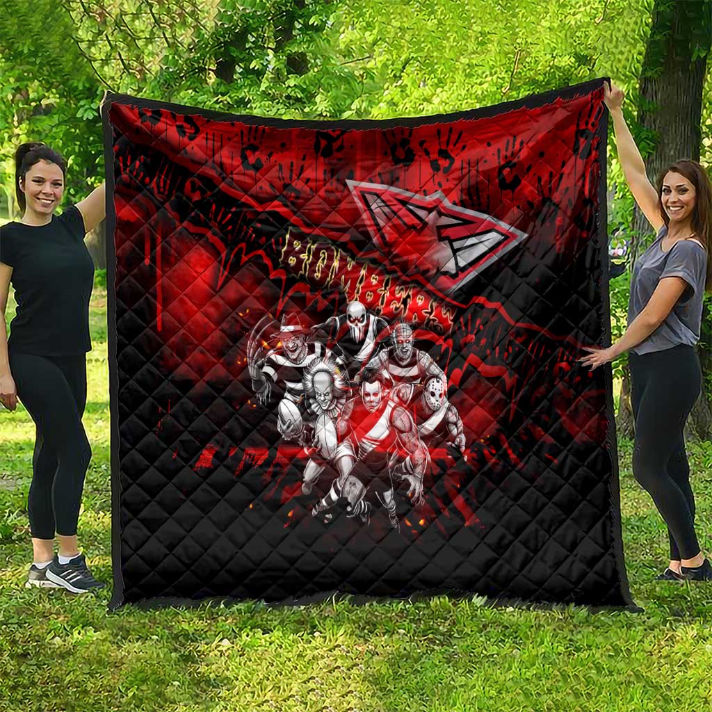 Step Into Horror Domain Bombers Football Quilt Halloween Horror Movie Characters - Aussie Hoodie
