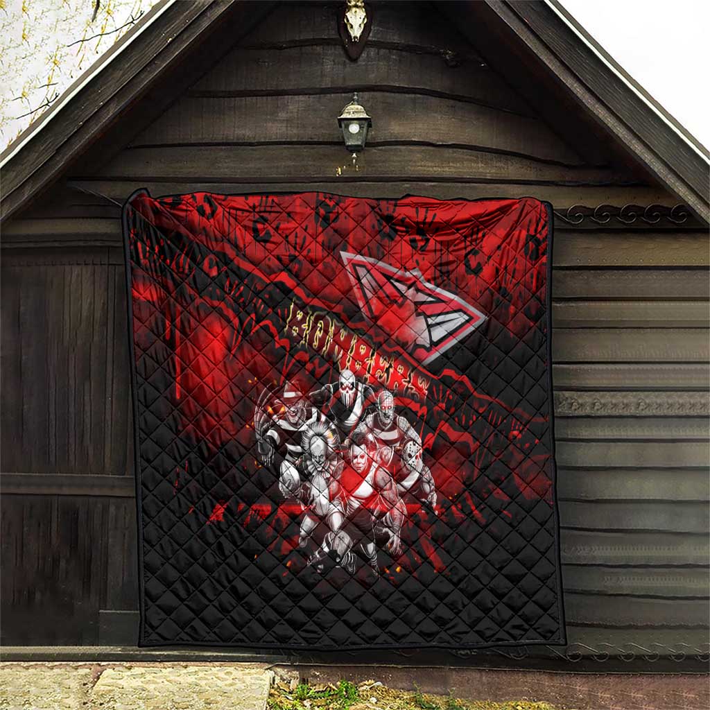 Step Into Horror Domain Bombers Football Quilt Halloween Horror Movie Characters - Aussie Hoodie