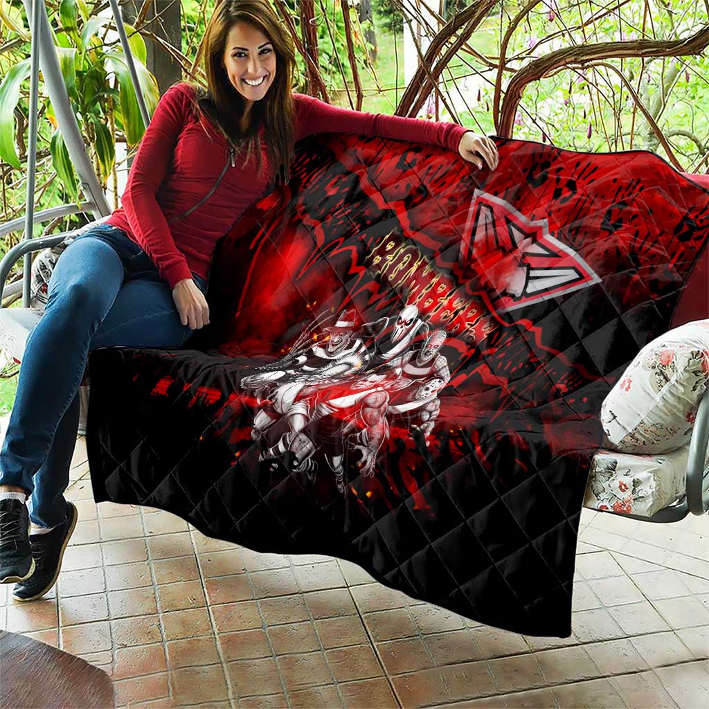Step Into Horror Domain Bombers Football Quilt Halloween Horror Movie Characters - Aussie Hoodie
