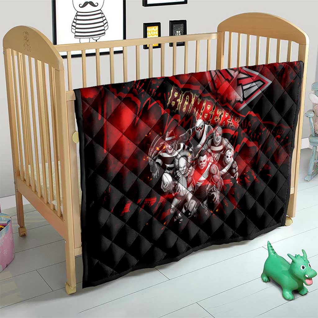 Step Into Horror Domain Bombers Football Quilt Halloween Horror Movie Characters - Aussie Hoodie