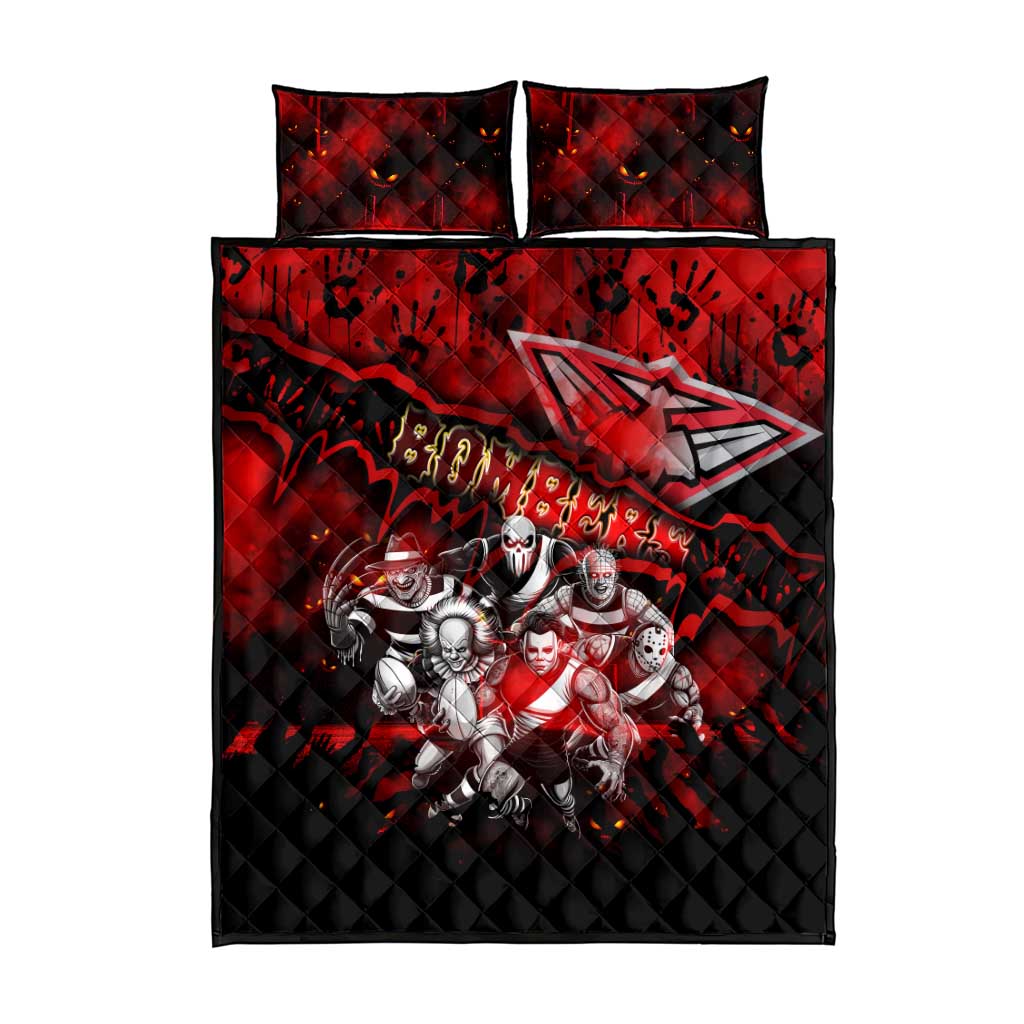 Step Into Horror Domain Bombers Football Quilt Bed Set Halloween Horror Movie Characters - Aussie Hoodie