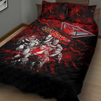 Step Into Horror Domain Bombers Football Quilt Bed Set Halloween Horror Movie Characters - Aussie Hoodie