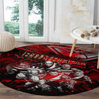 Step Into Horror Domain Bombers Football Round Carpet Halloween Horror Movie Characters - Aussie Hoodie