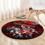 Step Into Horror Domain Bombers Football Round Carpet Halloween Horror Movie Characters - Aussie Hoodie