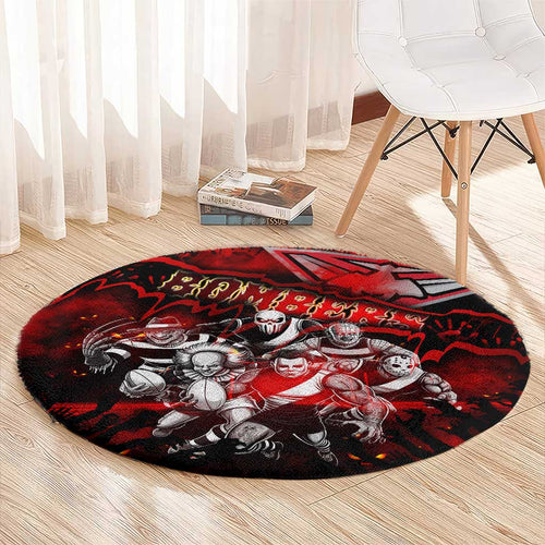 Step Into Horror Domain Bombers Football Round Carpet Halloween Horror Movie Characters - Aussie Hoodie