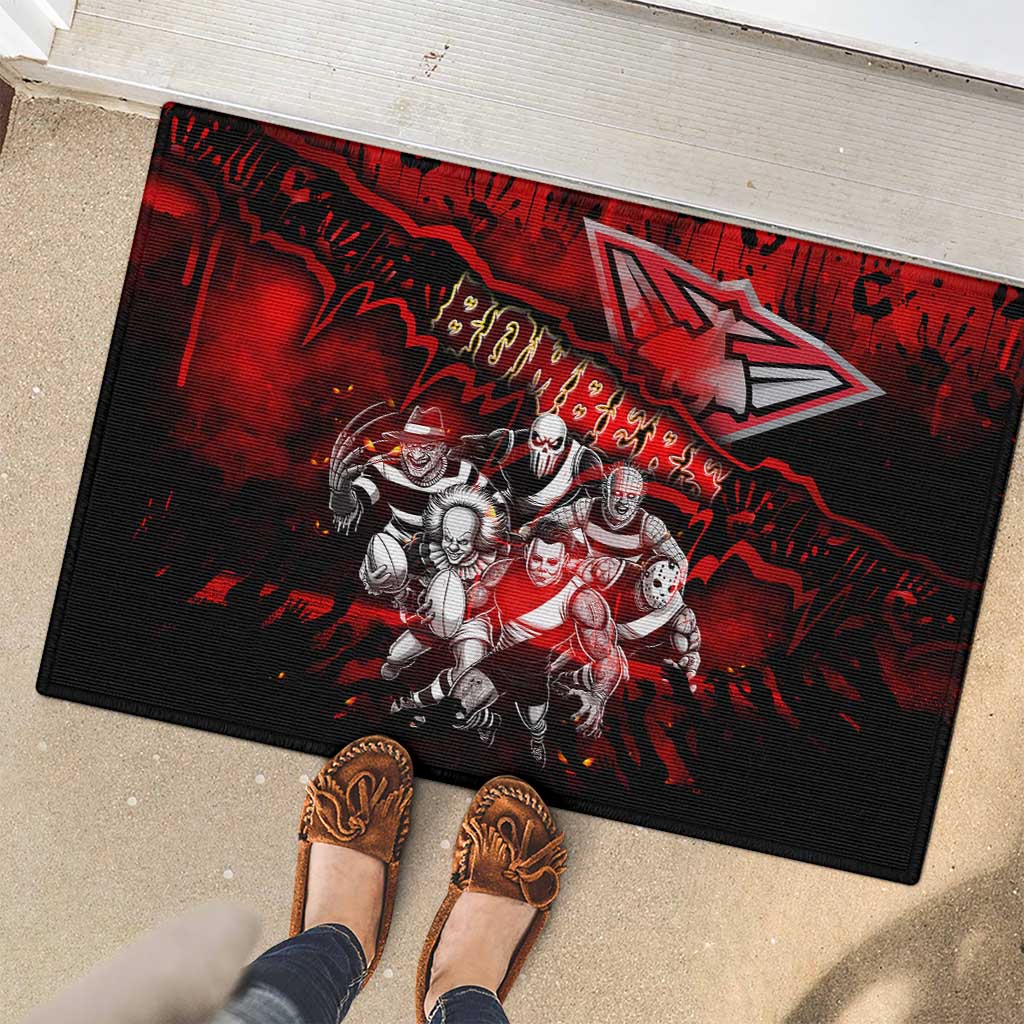 Step Into Horror Domain Bombers Football Rubber Doormat Halloween Horror Movie Characters - Aussie Hoodie