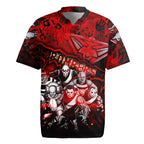 Step Into Horror Domain Bombers Football Rugby Jersey Halloween Horror Movie Characters - Aussie Hoodie