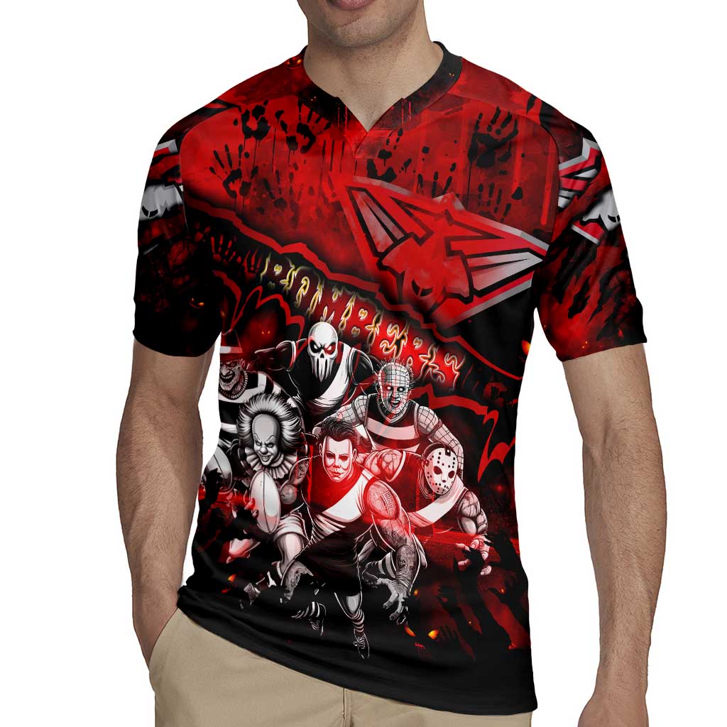 Step Into Horror Domain Bombers Football Rugby Jersey Halloween Horror Movie Characters - Aussie Hoodie