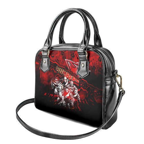 Step Into Horror Domain Bombers Football Shoulder Handbag Halloween Horror Movie Characters - Aussie Hoodie