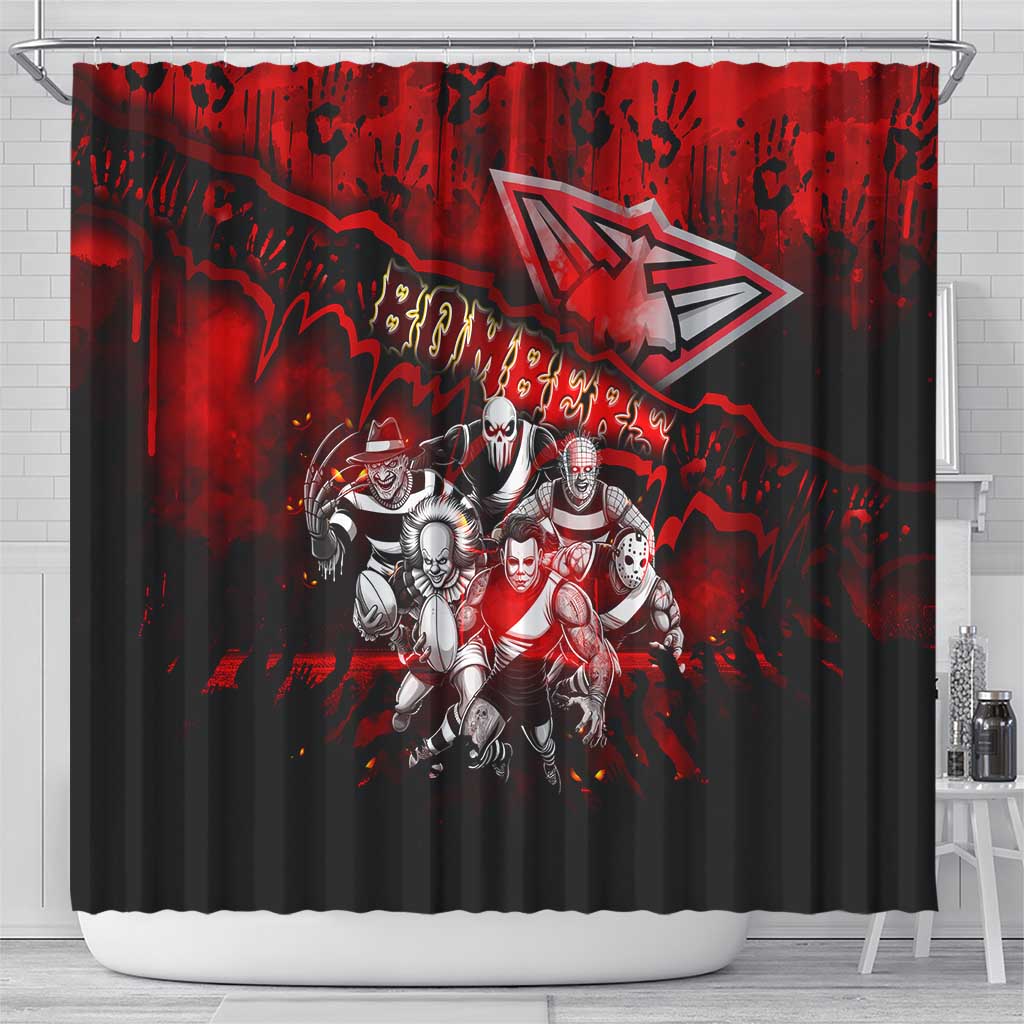 Step Into Horror Domain Bombers Football Shower Curtain Halloween Horror Movie Characters - Aussie Hoodie