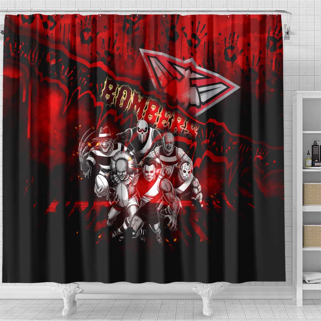 Step Into Horror Domain Bombers Football Shower Curtain Halloween Horror Movie Characters - Aussie Hoodie