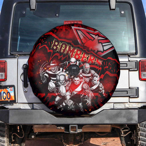 Step Into Horror Domain Bombers Football Spare Tire Cover Halloween Horror Movie Characters - Aussie Hoodie