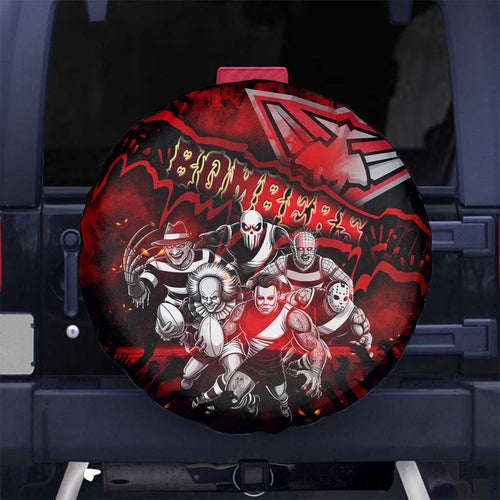 Step Into Horror Domain Bombers Football Spare Tire Cover Halloween Horror Movie Characters - Aussie Hoodie