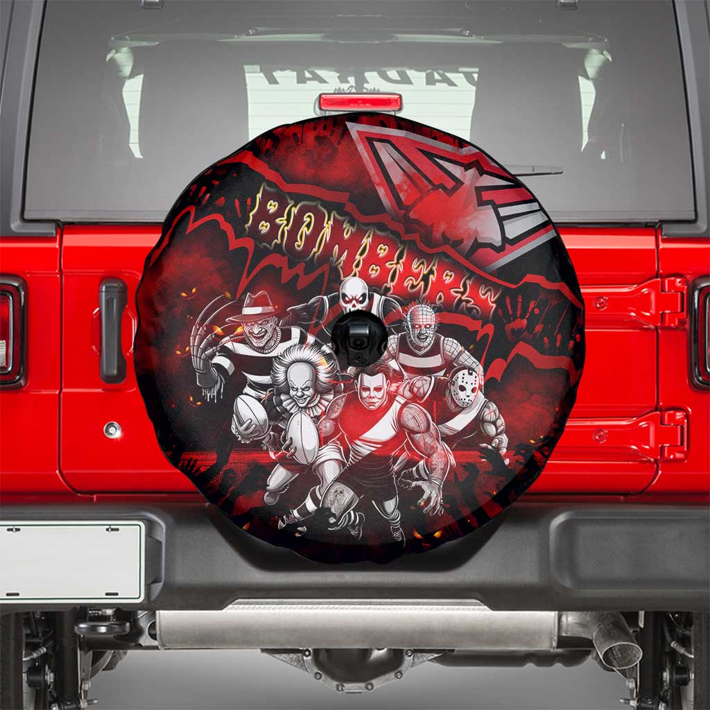Step Into Horror Domain Bombers Football Spare Tire Cover Halloween Horror Movie Characters - Aussie Hoodie