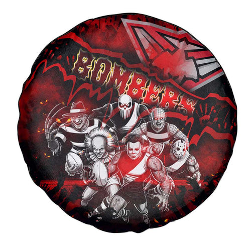 Step Into Horror Domain Bombers Football Spare Tire Cover Halloween Horror Movie Characters - Aussie Hoodie