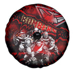 Step Into Horror Domain Bombers Football Spare Tire Cover Halloween Horror Movie Characters - Aussie Hoodie