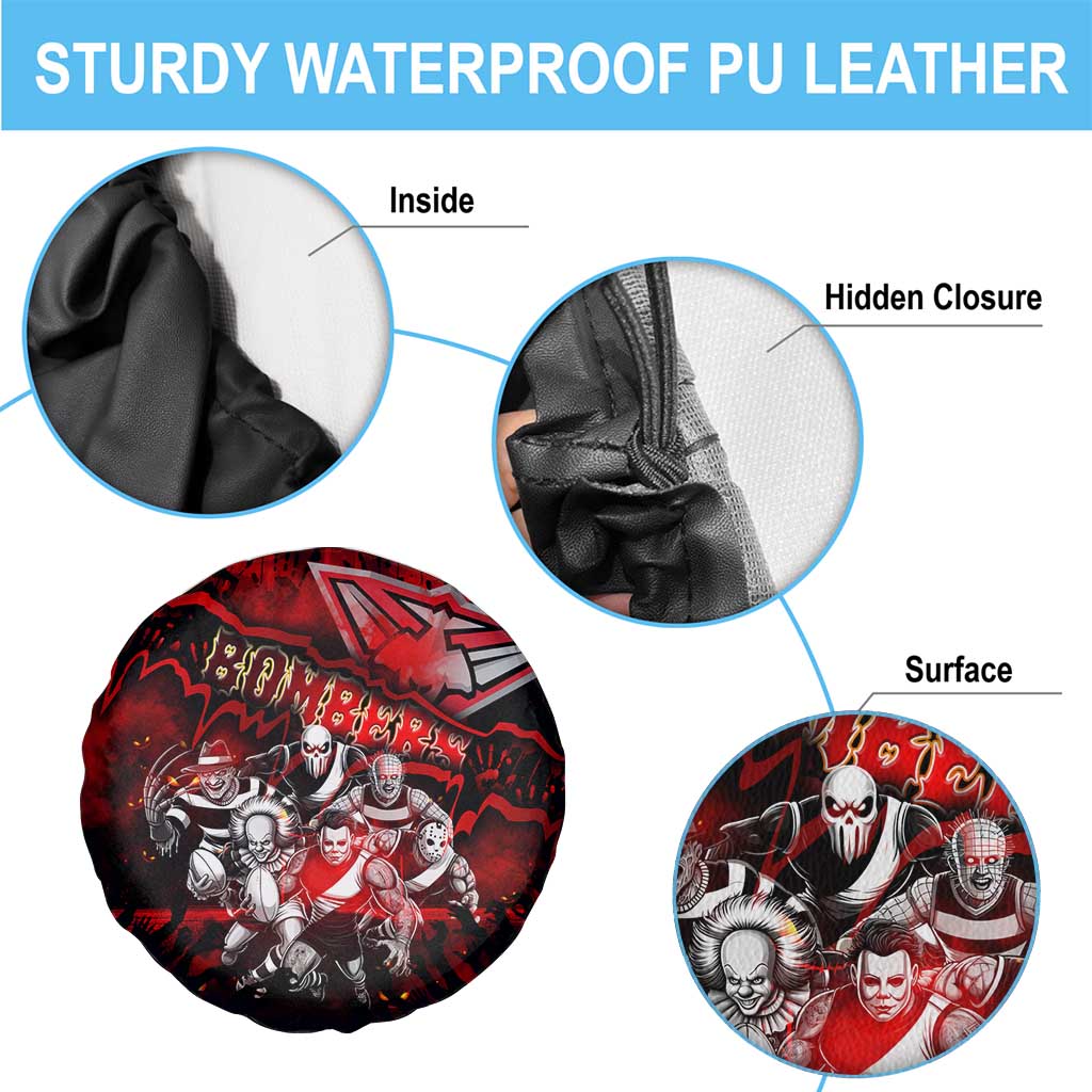Step Into Horror Domain Bombers Football Spare Tire Cover Halloween Horror Movie Characters - Aussie Hoodie