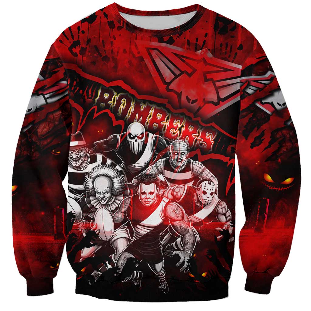 Step Into Horror Domain Bombers Football Sweatshirt Halloween Horror Movie Characters - Aussie Hoodie