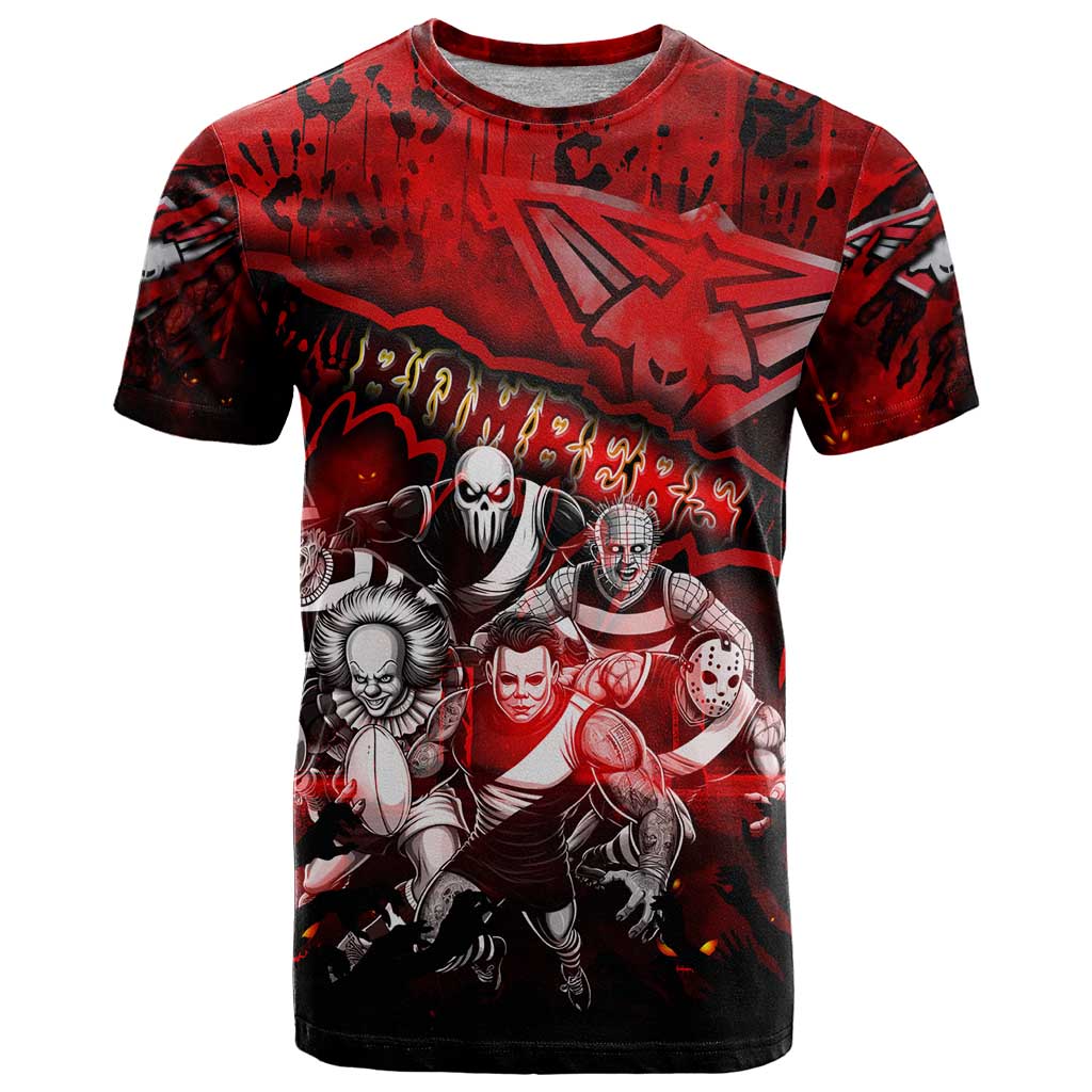 Step Into Horror Domain Bombers Football T Shirt Halloween Horror Movie Characters - Aussie Hoodie