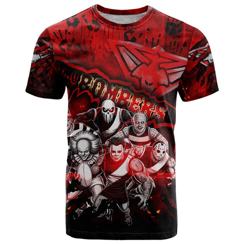 Step Into Horror Domain Bombers Football T Shirt Halloween Horror Movie Characters - Aussie Hoodie