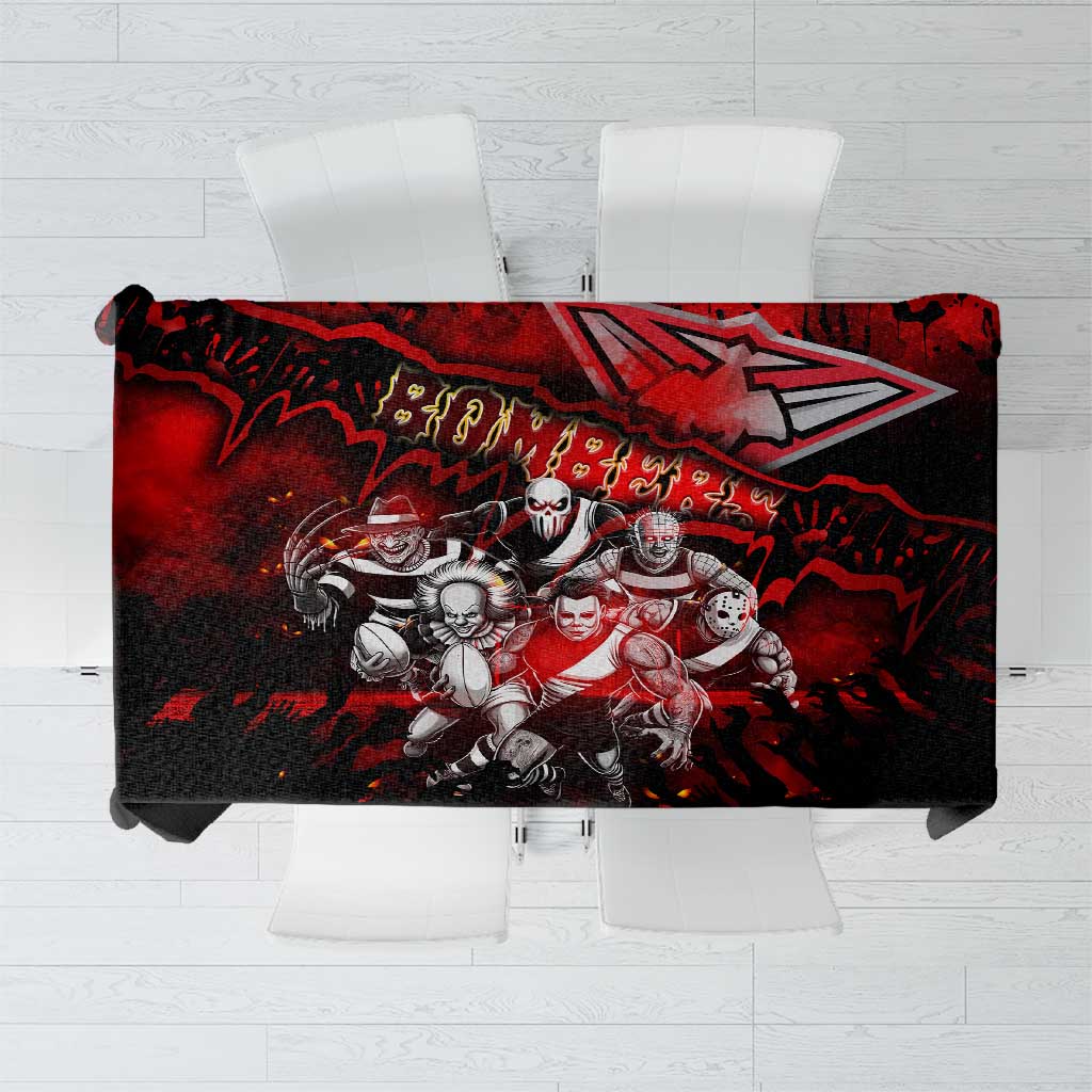 Step Into Horror Domain Bombers Football Tablecloth Halloween Horror Movie Characters - Aussie Hoodie