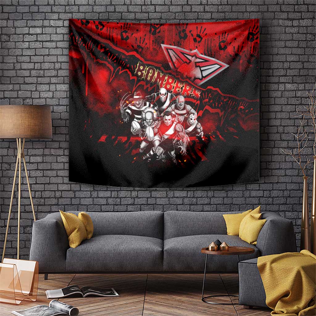 Step Into Horror Domain Bombers Football Tapestry Halloween Horror Movie Characters - Aussie Hoodie
