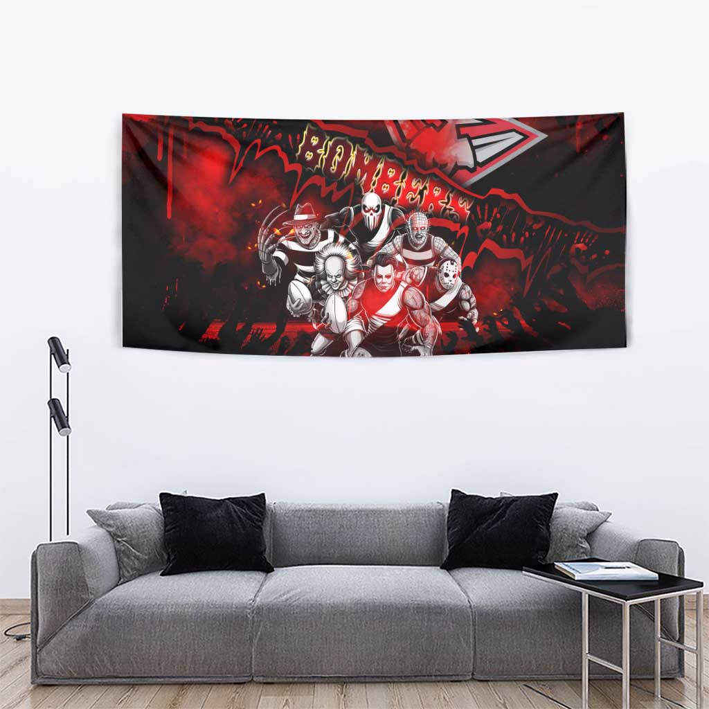 Step Into Horror Domain Bombers Football Tapestry Halloween Horror Movie Characters - Aussie Hoodie
