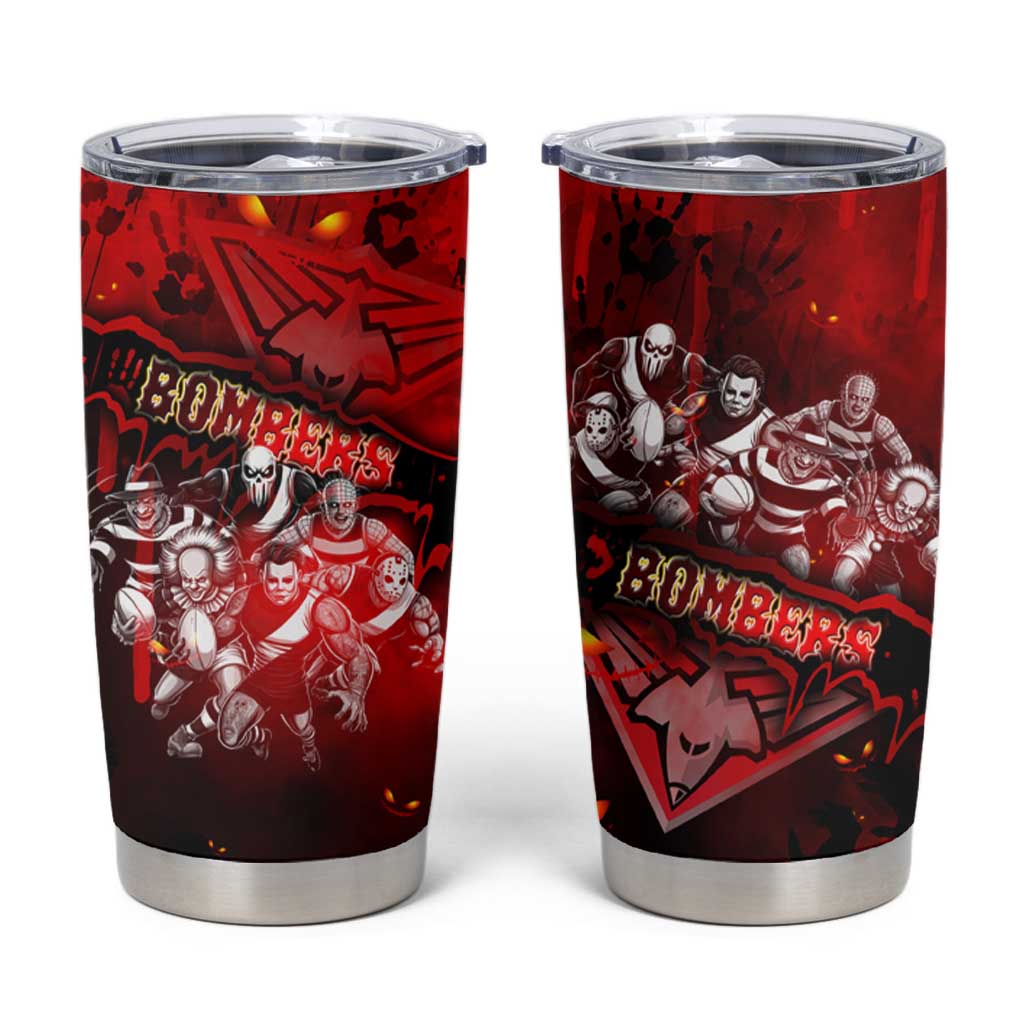 Step Into Horror Domain Bombers Football Tumbler Cup Halloween Horror Movie Characters - Aussie Hoodie