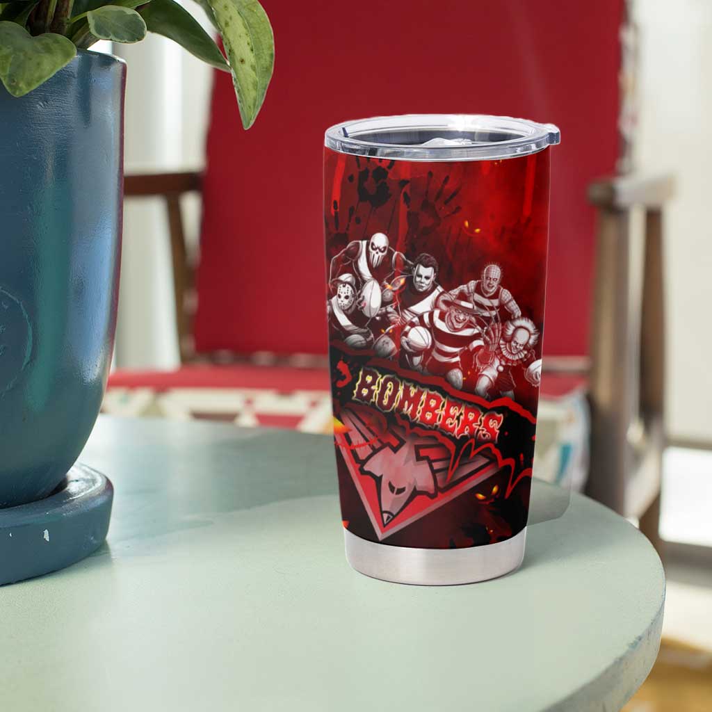 Step Into Horror Domain Bombers Football Tumbler Cup Halloween Horror Movie Characters - Aussie Hoodie