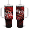 Step Into Horror Domain Bombers Football Tumbler With Handle Halloween Horror Movie Characters - Aussie Hoodie