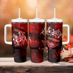 Step Into Horror Domain Bombers Football Tumbler With Handle Halloween Horror Movie Characters - Aussie Hoodie