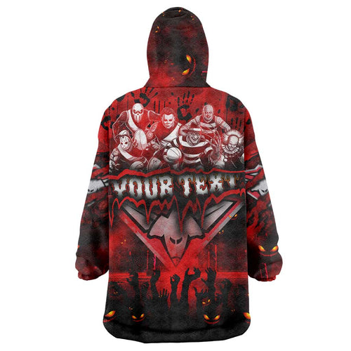 Step Into Horror Domain Bombers Football Wearable Blanket Hoodie Halloween Horror Movie Characters - Aussie Hoodie