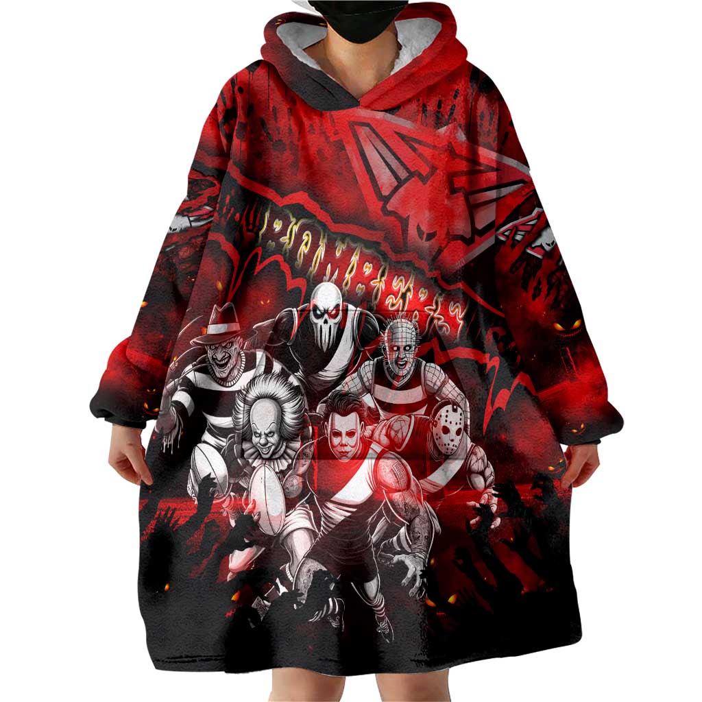 Step Into Horror Domain Bombers Football Wearable Blanket Hoodie Halloween Horror Movie Characters - Aussie Hoodie