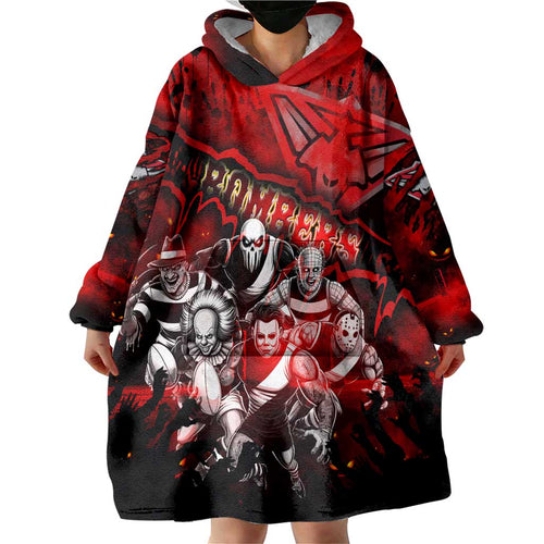 Step Into Horror Domain Bombers Football Wearable Blanket Hoodie Halloween Horror Movie Characters - Aussie Hoodie