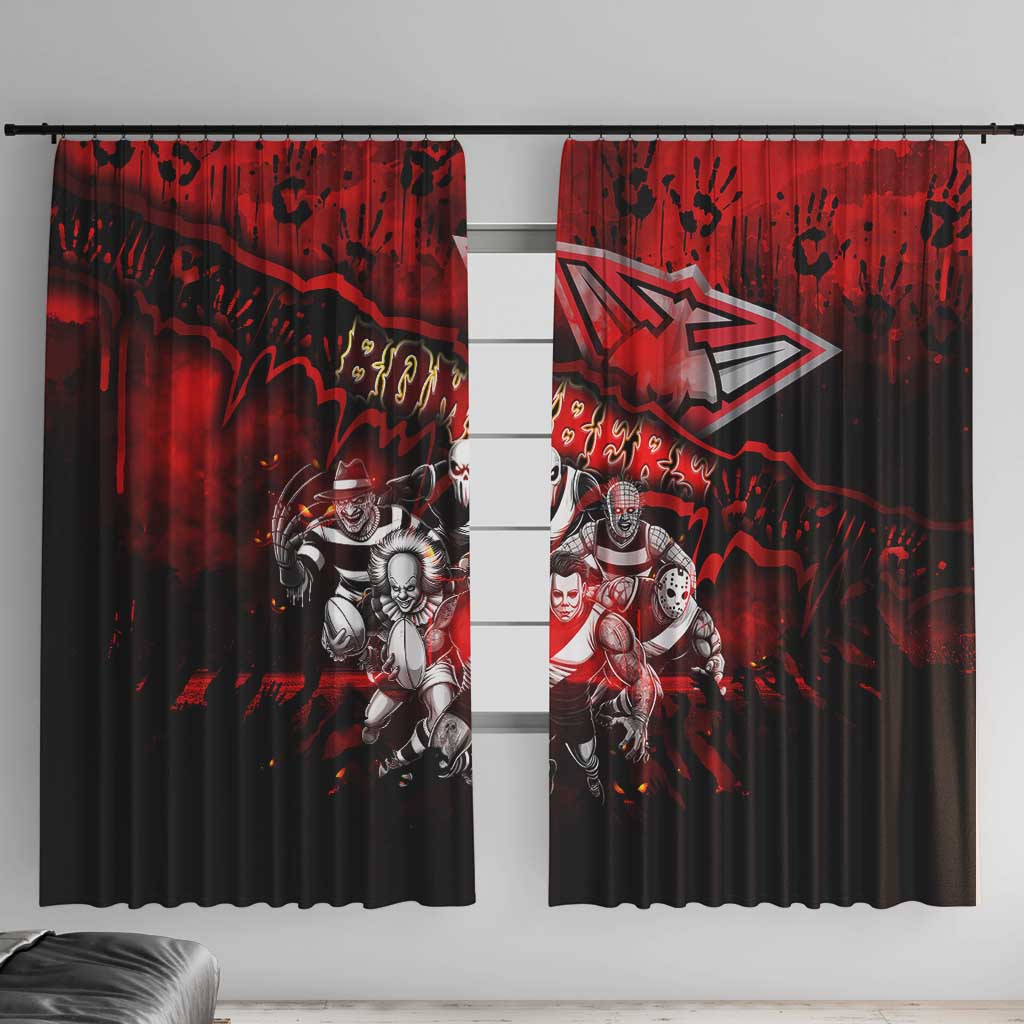 Step Into Horror Domain Bombers Football Window Curtain Halloween Horror Movie Characters - Aussie Hoodie