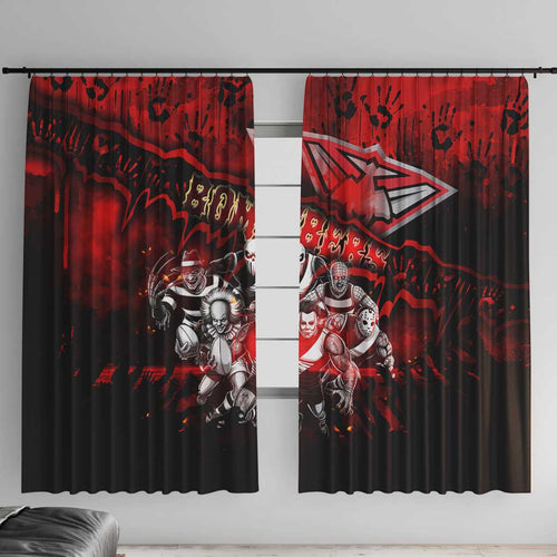 Step Into Horror Domain Bombers Football Window Curtain Halloween Horror Movie Characters - Aussie Hoodie