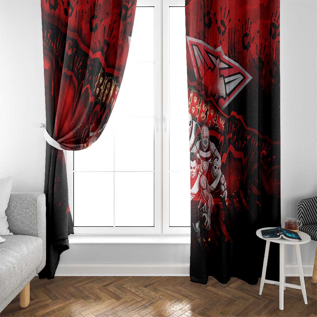 Step Into Horror Domain Bombers Football Window Curtain Halloween Horror Movie Characters - Aussie Hoodie