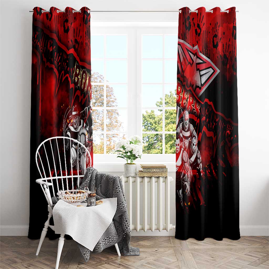 Step Into Horror Domain Bombers Football Window Curtain Halloween Horror Movie Characters - Aussie Hoodie